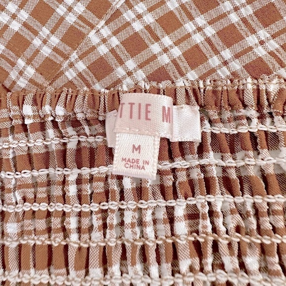 NWOT PacSun Lottie Moss Plaid Bustier Crop Top Brown and White Size Medium - Picture 4 of 9